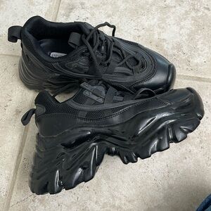 Steve Madden Black Platform Sneakers